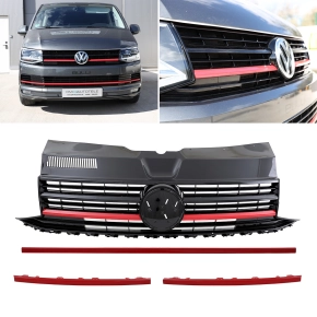 Frontgrill Grille Badged Black Red gloss with Emblem +...