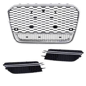 Sport honeycomb Front Grille Radiator Chrome Black Silver...