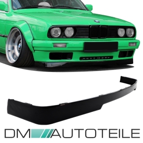 Front lip Splitter Spoiler black gloss + 10x clips fits on BMW 3-Series E30 82-94 to IS