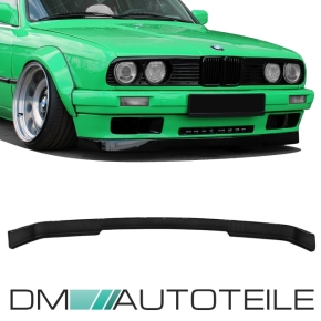 Front lip Splitter Spoiler black gloss + 10x clips fits on BMW 3-Series E30 82-94 to IS