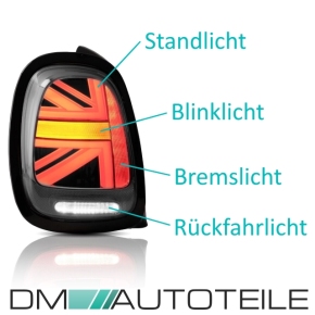 LED Rückleuchten Smoke Schwarz dynamische Blinker passt für BMW Mini F55 F56 F57 Serie Bj 2014-2019