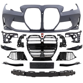 Evo Sport Front Bumper + Grille black fits on BMW 3-Series G20 G21 up 2019-2022 without G80