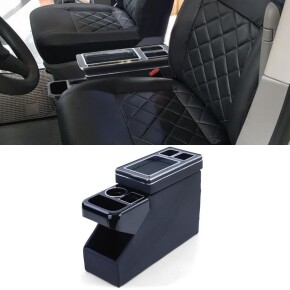 Universal storage Box black with Cup Holders fits on VW T5 T6 all models up 2003-2019