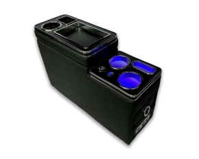 Universal storage Box with Cup Holders black gloss LED...