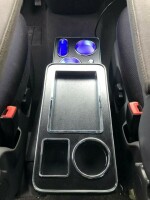 Universal storage Box with Cup Holders black gloss LED Light