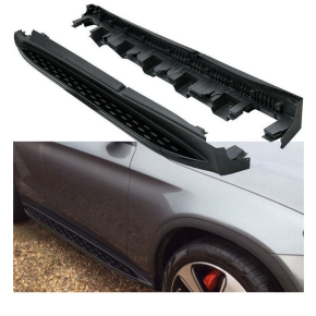 Set footboard Aluminium black gloss + fitting material suitable for Mercedes GLC X253 + Coupe C253 from 2015 onwards