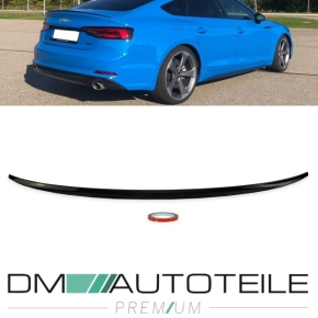 Set Sport-Boot Spoiler Rear black gloss +3M fits on Audi A5 B9 F5 Sportback 5-doors + RS5