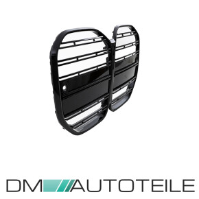 Set Doppelsteg Kühlergrill Schwarz Glanz passt für BMW 4er G22 G23 Coupe Cabriolet alle Modelle