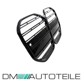 Set Doppelsteg Kühlergrill Schwarz Glanz passt für BMW 4er G22 G23 Coupe Cabriolet alle Modelle