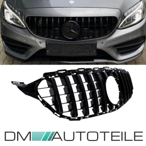 Front Kidney Grille black gloss fits on +-Camera fits Mercedes C Klasse W205 S205 14-21 to Panamericana GT 