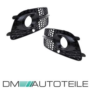 Kühlergrill Wabendesign +Gitter Set Schwarz glanz komplett mit/ohne PDC passt für Audi Q5 8R Facelift ab 2012 S-Line