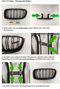 Doppelsteg Kühlergrill Emblemhalter kurz für BMW 3er F30 / F31 nicht für M3