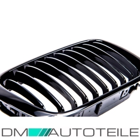 SET Dual Slat Kidney Front Grille Glossy Black fits BMW E46 Saloon Estate 98-01