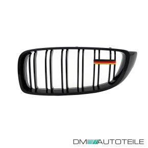 Wunsch Länderflaggen + Emblem Halter für BMW 4er F32 F33 Doppelsteg Kühlergrill Deutschland