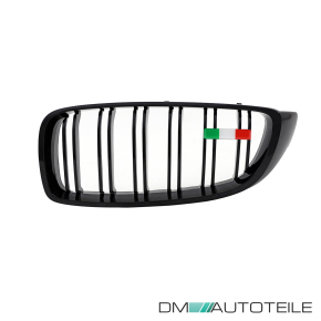 Wunsch Länderflaggen + Emblem Halter für BMW 4er F32 F33 Doppelsteg Kühlergrill Italien