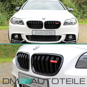 Wunsch Länderflaggen + Emblem Halter für BMW 5er F10 F11 Doppelsteg Kühlergrill Türkei