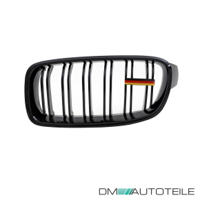 Wunsch Länderflaggen + Emblem Halter für BMW F30 F31 Doppelsteg Kühlergrill Deutschland