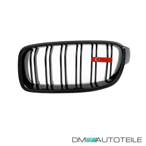 Wunsch Länderflaggen + Emblem Halter für BMW F30 F31 Doppelsteg Kühlergrill Türkei