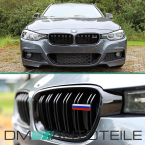 Wunsch Länderflaggen + Emblem Halter für BMW F30 F31 Doppelsteg Kühlergrill Russland