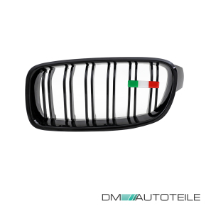 Wunsch Länderflaggen + Emblem Halter für BMW F30 F31 Doppelsteg Kühlergrill Italien