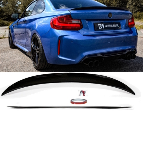 SET Heckspoiler Kofferraum Schwarz Glanz 668 Code passend für BMW 2er F22 Coupe + M-Paket + 3M Tape bj. 14>