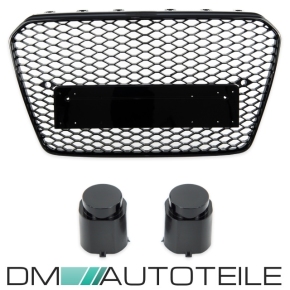 Kühlergrill Wabendesign PDC Schwarz glanz passt für Audi A5 8T Facelift ab 11-17