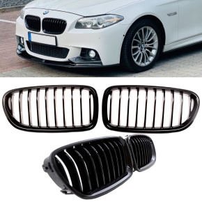 Set of Performance Front Grille Single Slat black gloss LCI Design fits on BMW F10 F11 M M5