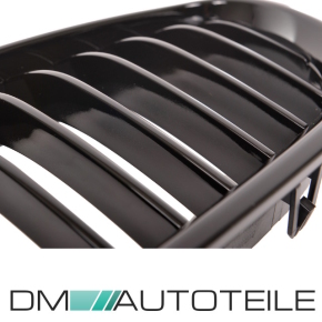 2x Kühlergrill Grill Schwarz Glanz Klavierlack 10 Streben LCI Design passend für BMW F10 F11 auch M M5