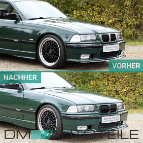 Satz 2x Kühlergrill Grill Schwarz Glanz Doppelsteg passend für BMW 3er E36 Facelift ab Baujahr 1996