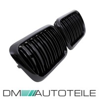 Set of Dual Slat Front Kidney Grille Black gloss fits on BMW