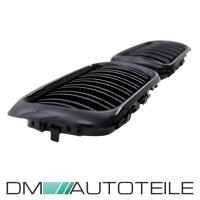 Set of Dual Slat Front Kidney Grille Black gloss fits on BMW