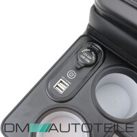 Universal storage Box with Cup Holders black gloss LED Light