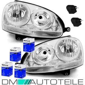 Set VW Golf 5 03-08 Jetta headlights Set H7/H7 chrome OEM