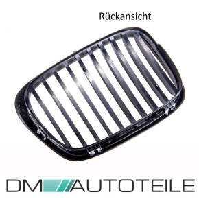 Sport Einzelsteg Performance Kühlergrill Set Schwarz glanz für BMW 5er E39 alle Modelle Baujahr 1995-2003