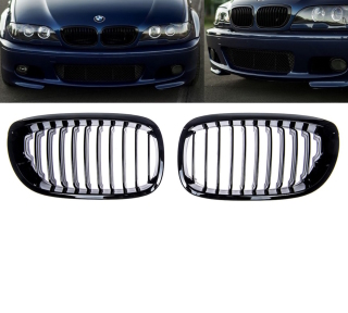 Sport Grille Single Line Gloss Black suitable for BMW 3-Series E46 Coupe Convertible Facelift 2003-2006