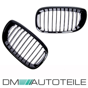 Sport Grille Single Line Gloss Black suitable for BMW 3-Series E46 Coupe Convertible Facelift 2003-2006