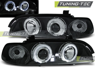 Scheinwerfer Angel Eyes LED schwarz passt für BMW 5er E39 ab 1995 - 2003