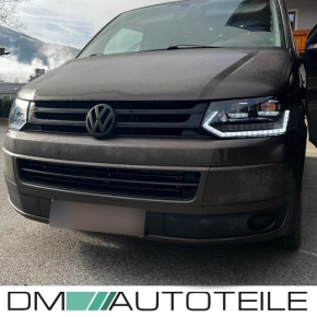 RHD Voll LED Facelift Scheinwerfer Set Klarglas Schwarz dynamische Blinker + Welcome Home passt für VW T5 GP 09-15 nur Rechtsverkehr