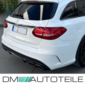 Sport Rear Bumper Duplex + Accessoires fits on Mercedes C-Class S205 T-Model w/o AMG C63