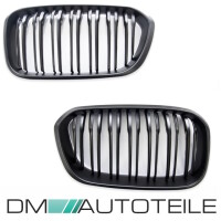 Front Grille Set Dual Slat Black Matt fits for BMW 1-Series 