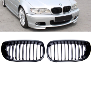 Sport Kühlergrill Einzelsteg Performance Schwarz matt für BMW 3er E46 Coupe Cabriolet Facelift ab 2003-2007