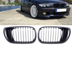 Set Kühlergrill Schwarz Matt Performance passt für BMW E46 Limo Touring LCI ab 2001-2005 auch M