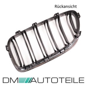 SET Kühlergrill Grill Schwarz Glanz Chrom Doppelsteg passend für BMW 5er F10 F11 auch M M5