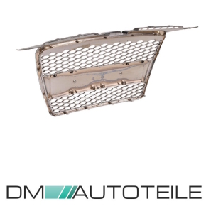 Front Grille honeycomb black chrome + license plate holder + fitts on Audi A3 8P 8PA 05-08 w/o RS3