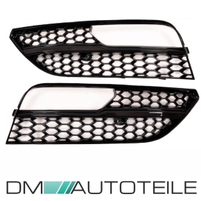 Honeycomb Black Gloss Fog Lights Cover Set fits on Audi A3 8V 3-5 Doors w/o RS3