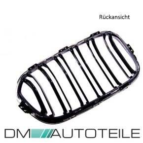 Kühlergrill Doppelsteg Chrom Schwarz Hochglanz passend für BMW 1er F20 F21 LCI ab 2015