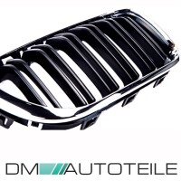 Front Grille Set Dual Slat Black Gloss fits on BMW 1-Series 