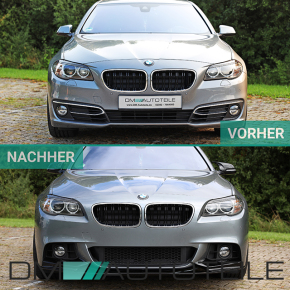 Sport Performance Front Bumper + Splitter gloss black fits on BMW 5 F10 F11 Facelift LCI to M-Sport up 2013