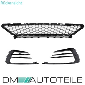 Set Front Lower Grill Set 3pcs Left+ Right + Central black matt fits on VW Golf 7 GTI GTD Facelift up 2017