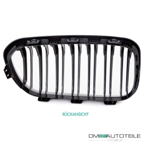 Doppelsteg-Kühlergrill für BMW 1er F20 / F21 LCI in Schwarz Glanz